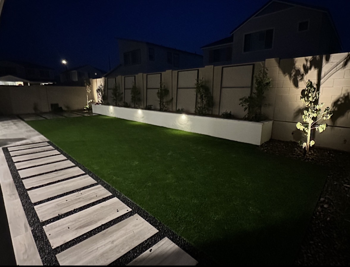 Turf with pavers and border